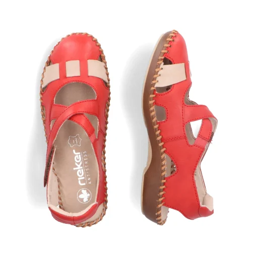 Rieker Damen Ballerinas feuerrot