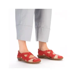 Rieker Damen Ballerinas feuerrot