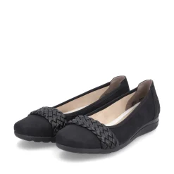 Rieker Damen Ballerinas nachtschwarz