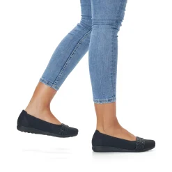 Rieker Damen Ballerinas nachtschwarz