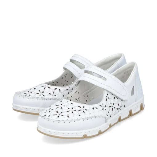 Rieker Damen Ballerinas reinweiss