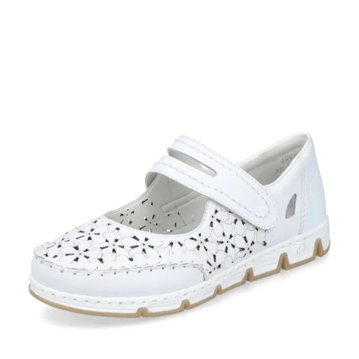 Rieker Damen Ballerinas reinweiss