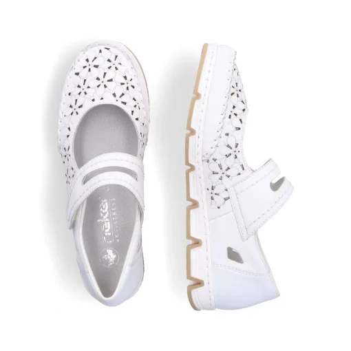 Rieker Damen Ballerinas reinweiss