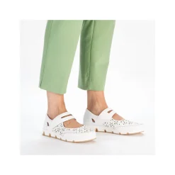 Rieker Damen Ballerinas reinweiss