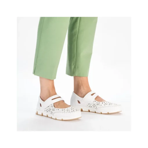 Rieker Damen Ballerinas reinweiss