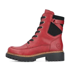 Rieker Damen Biker Boots erdbeerrot