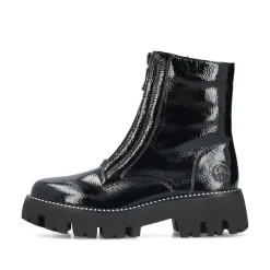 Rieker Damen Biker Boots glanzschwarz