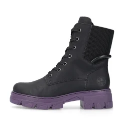 Rieker Damen Biker Boots nachtschwarz-purple