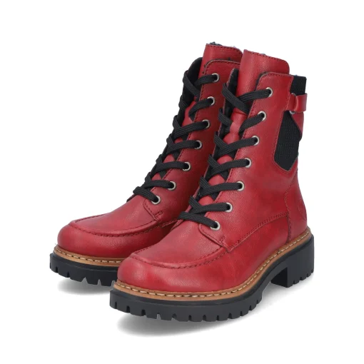 Rieker Damen Biker Boots erdbeerrot