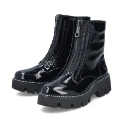 Rieker Damen Biker Boots glanzschwarz
