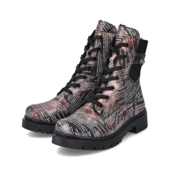Rieker Damen Biker Boots rosa-orange-metallic