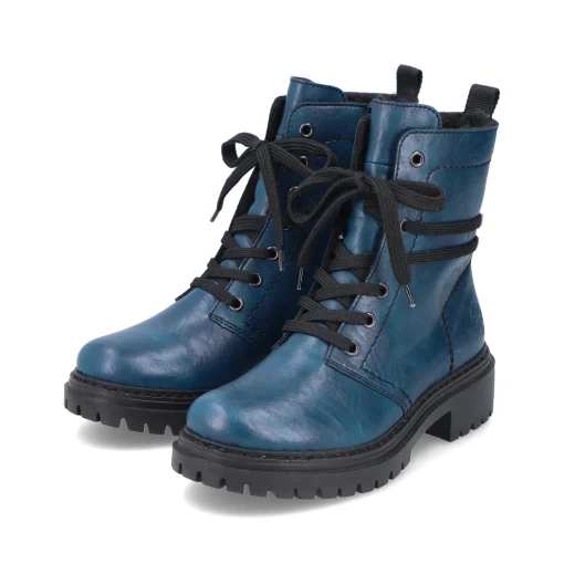 Rieker Damen Biker Boots cyanblau
