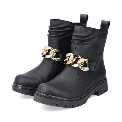 Rieker Damen Biker Boots tiefschwarz