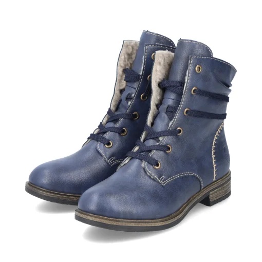 Rieker Damen Biker Boots ozeanblau