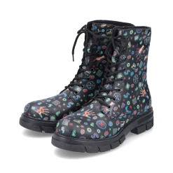 Rieker Damen Biker Boots multi-schwarz