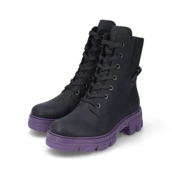 Rieker Damen Biker Boots nachtschwarz-purple