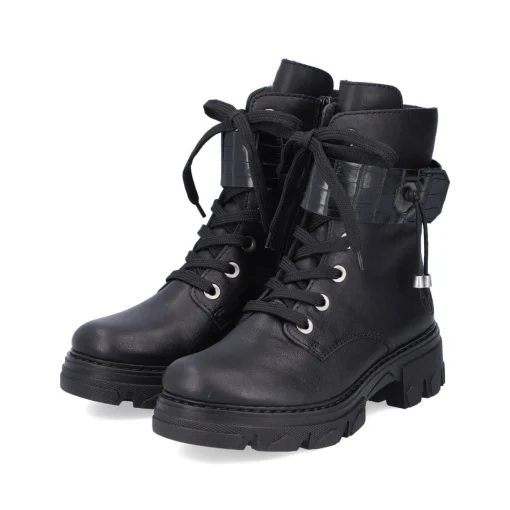Rieker Damen Biker Boots tiefschwarz