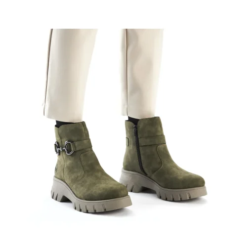 Rieker Damen Biker Boots schilfgrün