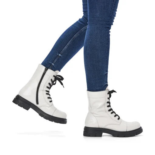 Rieker Damen Biker Boots reinweiß