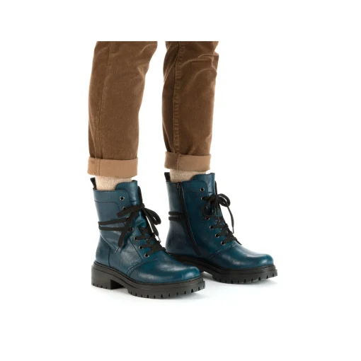 Rieker Damen Biker Boots cyanblau