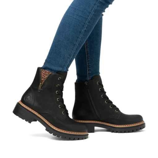 Rieker Damen Biker Boots nachtschwarz