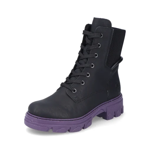 Rieker Damen Biker Boots nachtschwarz-purple