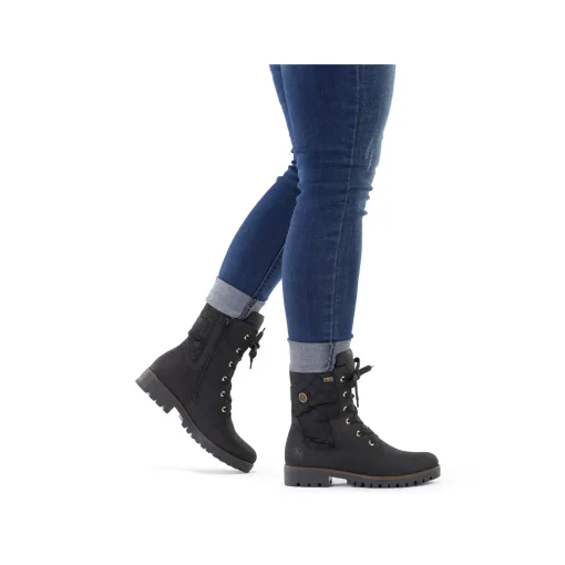 Rieker Damen Biker Boots tiefschwarz