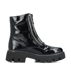 Rieker Damen Biker Boots glanzschwarz