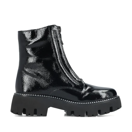 Rieker Damen Biker Boots glanzschwarz