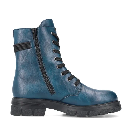 Rieker Damen Biker Boots petrol-schwarz