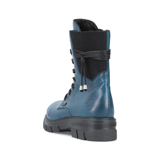 Rieker Damen Biker Boots petrol-schwarz