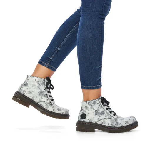 Rieker Damen Biker Boots silberweiß