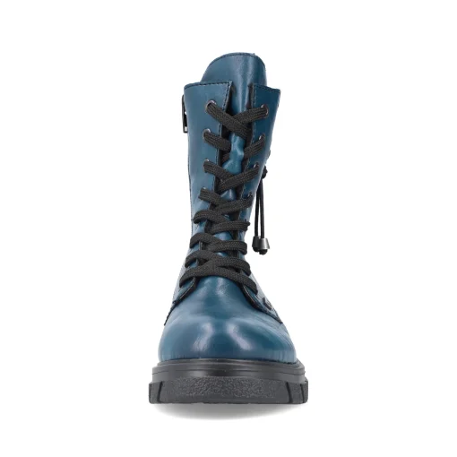 Rieker Damen Biker Boots petrol-schwarz