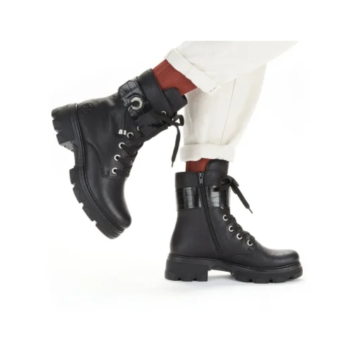 Rieker Damen Biker Boots tiefschwarz