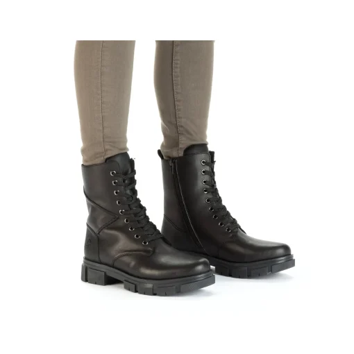 Rieker Damen Biker Boots tiefschwarz