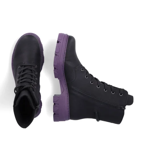 Rieker Damen Biker Boots nachtschwarz-purple