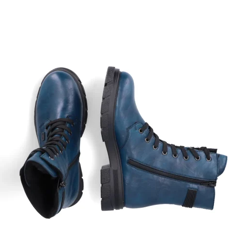 Rieker Damen Biker Boots petrol-schwarz