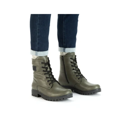 Rieker Damen Biker Boots graugrün