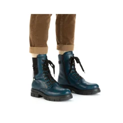 Rieker Damen Biker Boots petrol-schwarz