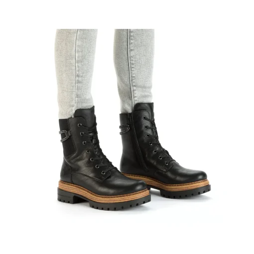 Rieker Damen Biker Boots asphaltschwarz
