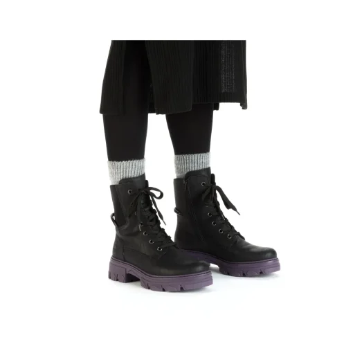 Rieker Damen Biker Boots nachtschwarz-purple