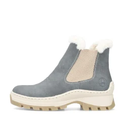 Rieker Damen Chelsea Boots graublau-beige