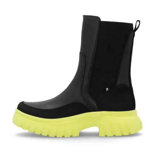 Rieker Damen Chelsea Boots urbanschwarz-neongrün