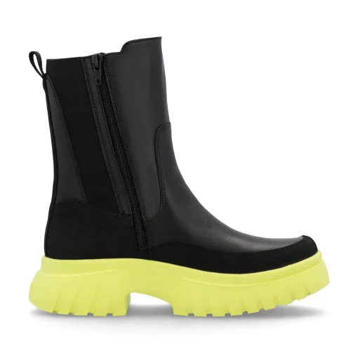 Rieker Damen Chelsea Boots urbanschwarz-neongrün