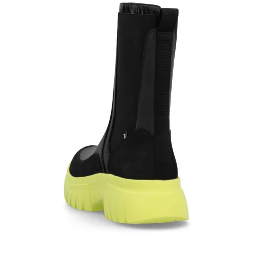 Rieker Damen Chelsea Boots urbanschwarz-neongrün
