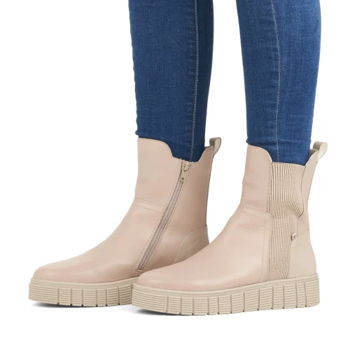 Rieker Damen Chelsea Boots linen