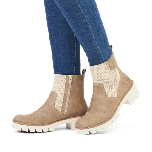 Rieker Damen Chelsea Boots beigebraun