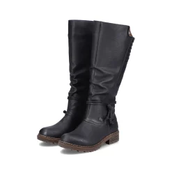 Rieker Damen Hochschaftstiefel tiefschwarz