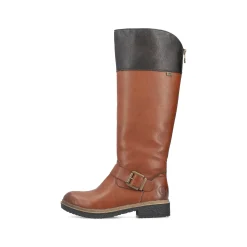 Rieker Damen Hochschaftstiefel karamellbraun-schwarz