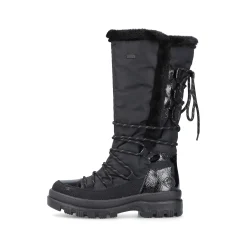 Rieker Damen Hochschaftstiefel graphitschwarz